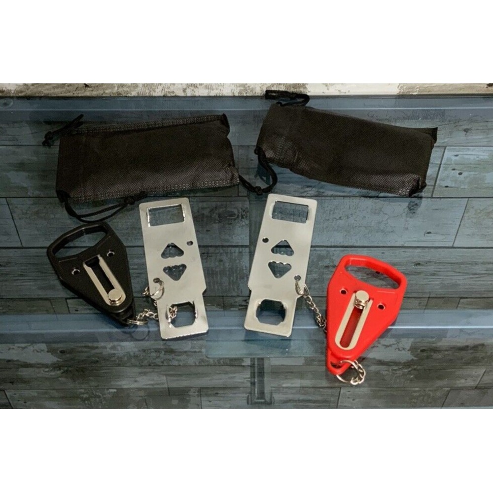 Portable Door Locks for‎ Travel 2pk Red/Black